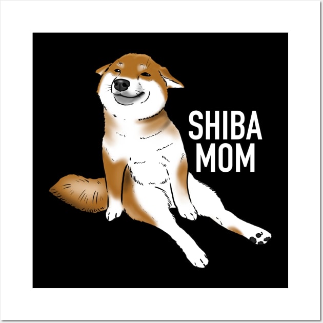 Shiba Inu Mom, Cute Shiba Inu, Shiba Inu Sitting Wall Art by sockdogs